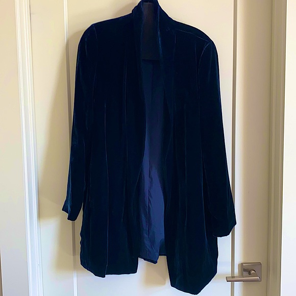 Lafayette 148 New York navy velvet coat - Picture 2 of 6